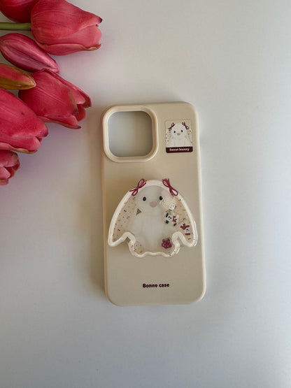 Cute Smiley Bunny Plushies Teddies iPhone Case with Pop Socket