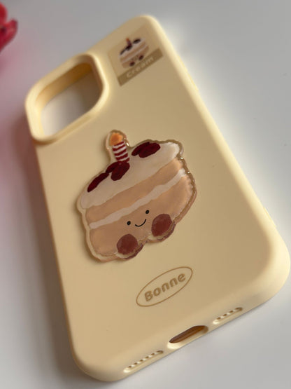 Cute Smiley Plush Teddies Cherries - Coffee - Cake - Waffle iPhone Case