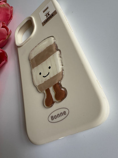 Cute Smiley Plush Teddies Cherries - Coffee - Cake - Waffle iPhone Case