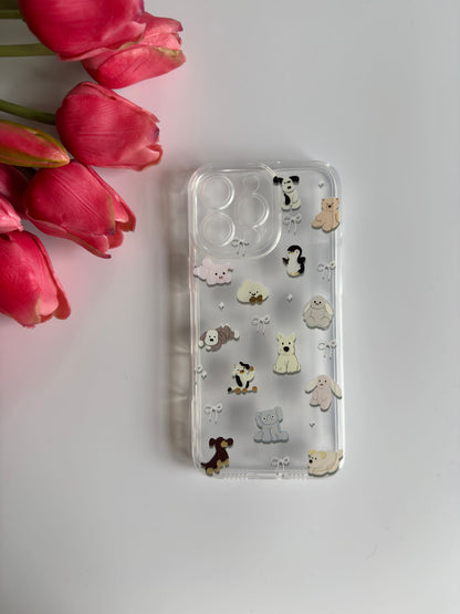 Cute Smiley Plush Teddies iPhone case - Clear