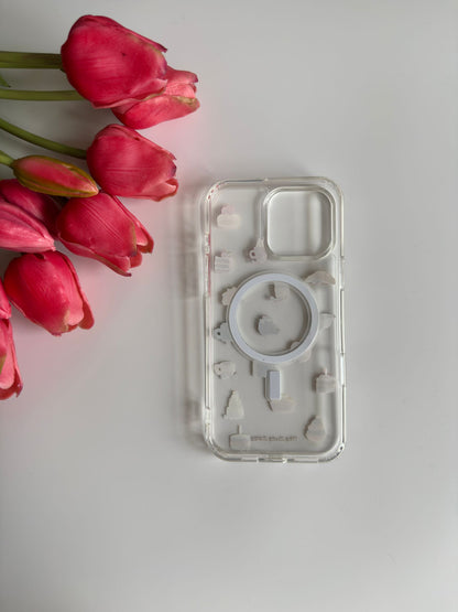 Cute Smiley Plus Teddies Clear iPhone Case - Magsafe