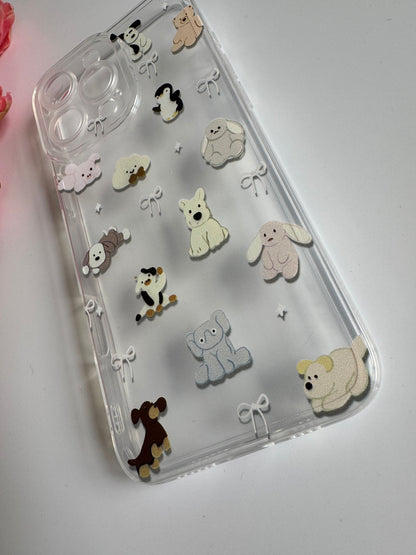 Cute Smiley Plush Teddies iPhone case - Clear