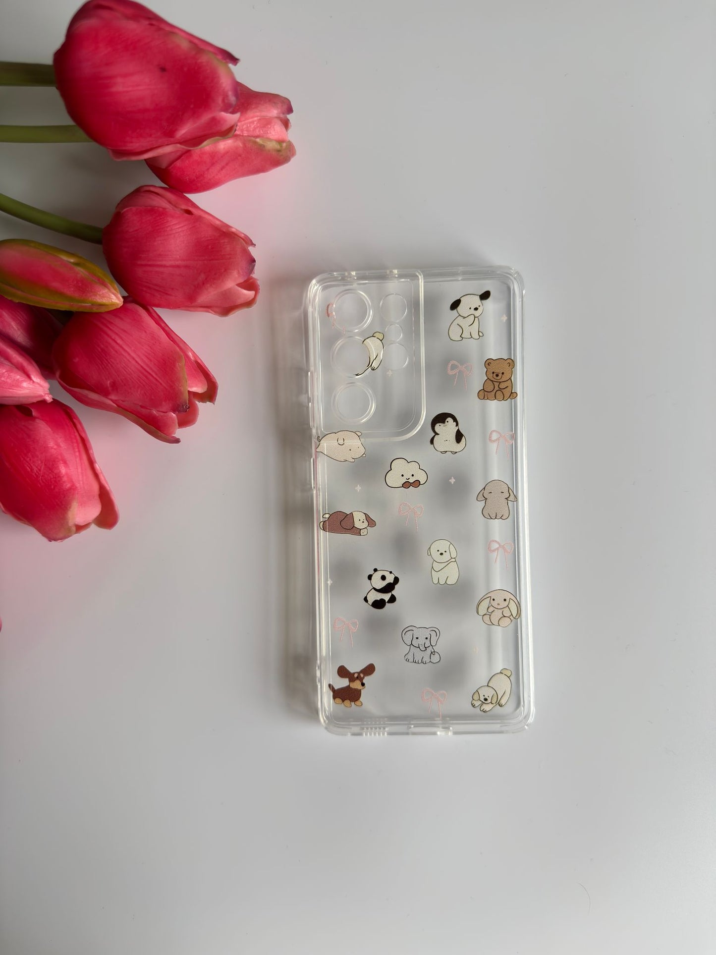 Cute Smiley Plush Teddies Samsung Case - Clear