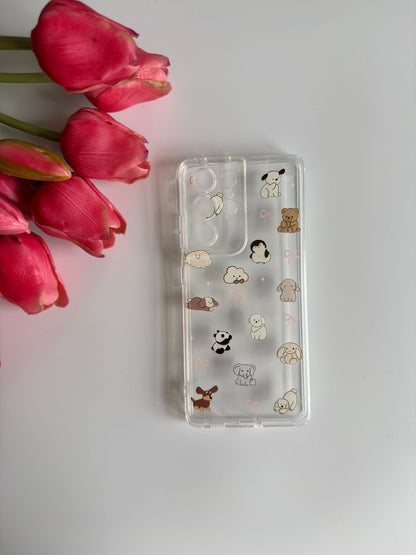 Cute Smiley Plush Teddies Samsung Case - Clear