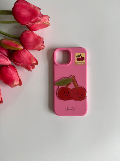 Cute Smiley Plush Teddies Cherries - Coffee - Cake - Waffle iPhone Case