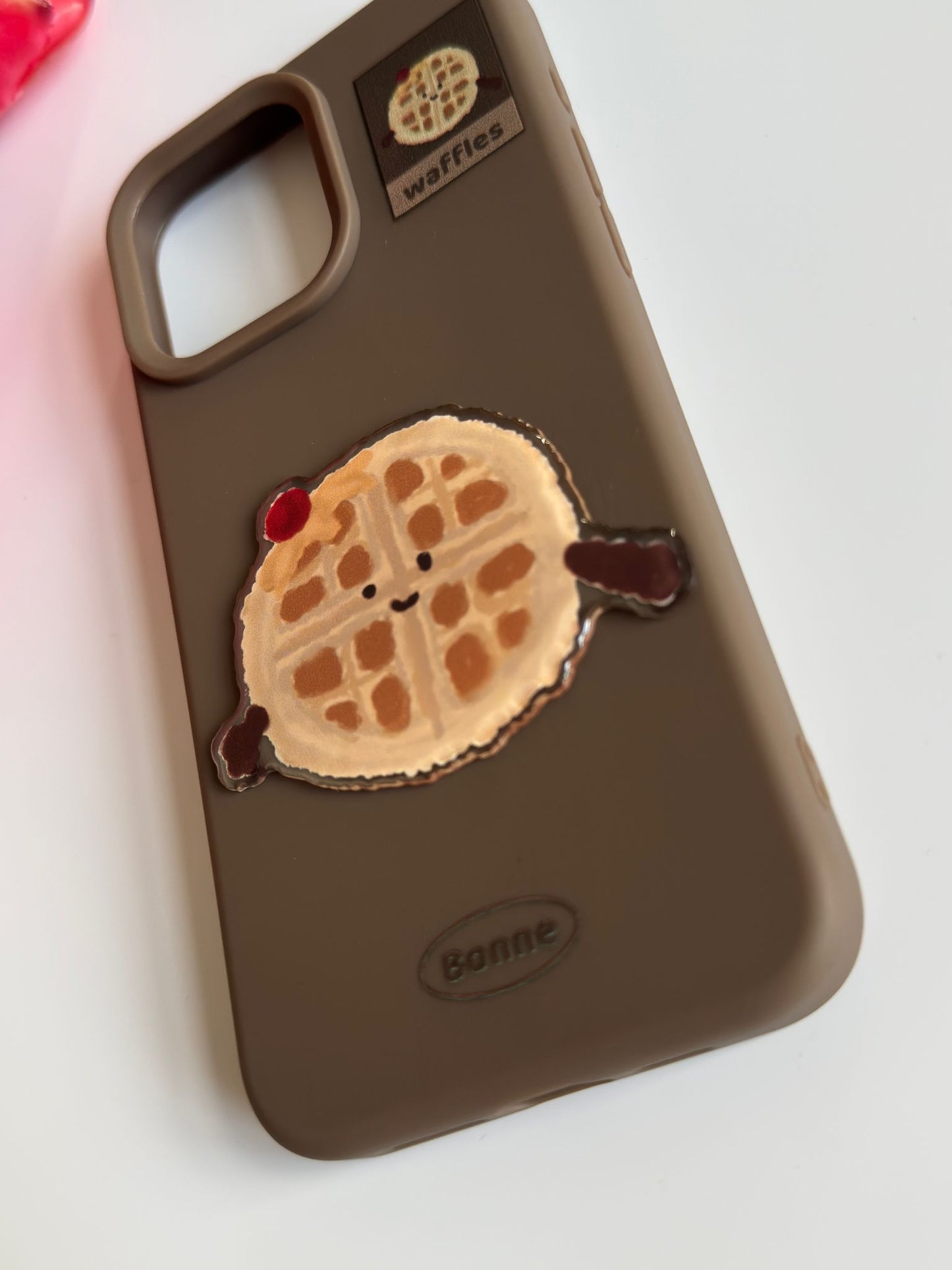 Cute Smiley Plush Teddies Cherries - Coffee - Cake - Waffle iPhone Case